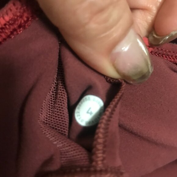 Lululemon Orange Burgandy Leaf Print Sports Tank Bra Size 4 - Picture 3 of 3